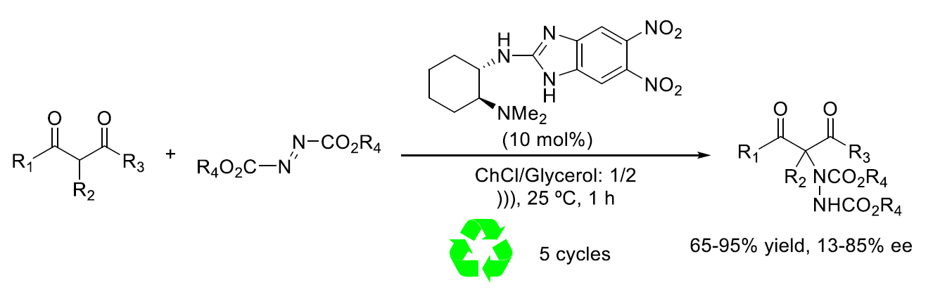 Enantioselective Organocatalyzed A Amination Of 1 3 Dicarbonyl Compounds In Deep Eutectic Mixtures V1 Preprints